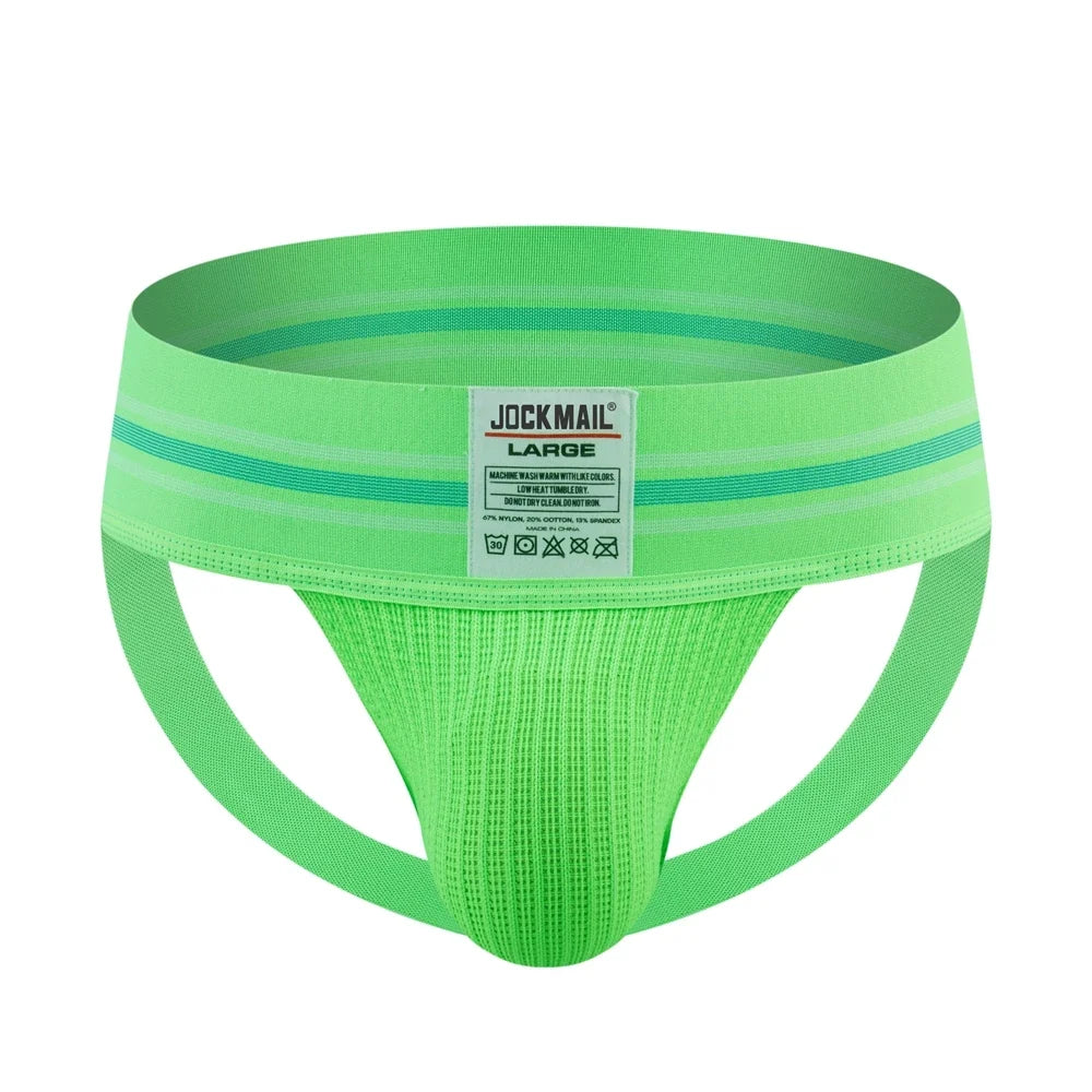 JOCKMAIL Sexy Underwear Men Thong Jockstrap Lingerie G String Man Penis Pouch Cueca Homem Underpants Wide Waistband Panties