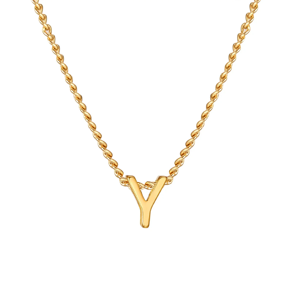 Vnox Chic Tiny A-Z Letters Necklaces for Women Girls, Gold Color Stainless Steel Initial Chokers,Small Pendent Necklaces Jewelry