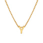 Vnox Chic Tiny A-Z Letters Necklaces for Women Girls, Gold Color Stainless Steel Initial Chokers,Small Pendent Necklaces Jewelry