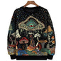 3D Printed Colorful Mushroom Hoodie For Men Women Mysterious Moth Graphic Sweatshirts Fashion Long Sleeves O-Neck Loose Hoodies