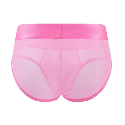 Breathable Mens Slip Bikini Jockstrap Briefs  Mens Panties Sexy Transparent Mesh Ice Silk Men Underwear Sissy Men Underpants