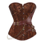 Steampunk Corset Women Plus Size Pirate Corset Top Overbust Halloween Lace Up Costume Gothic Steampunk Corset Metallic Red Brown