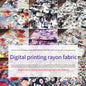 Digital Printed Rayon Fabric Summer By Meters for Women Dress Pajamas Cool Blankets Diy Sewing Soft Smooth Floral Textile Cloth
