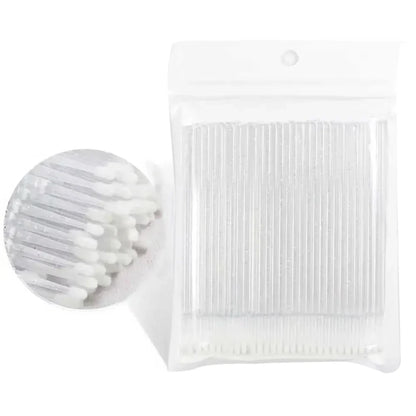 100PCS Micro Swab Applicator Eyelash Cleaning Brush Lash Extension Micro Brushes Cotton Swab Individual Eyelashes Removing Tool