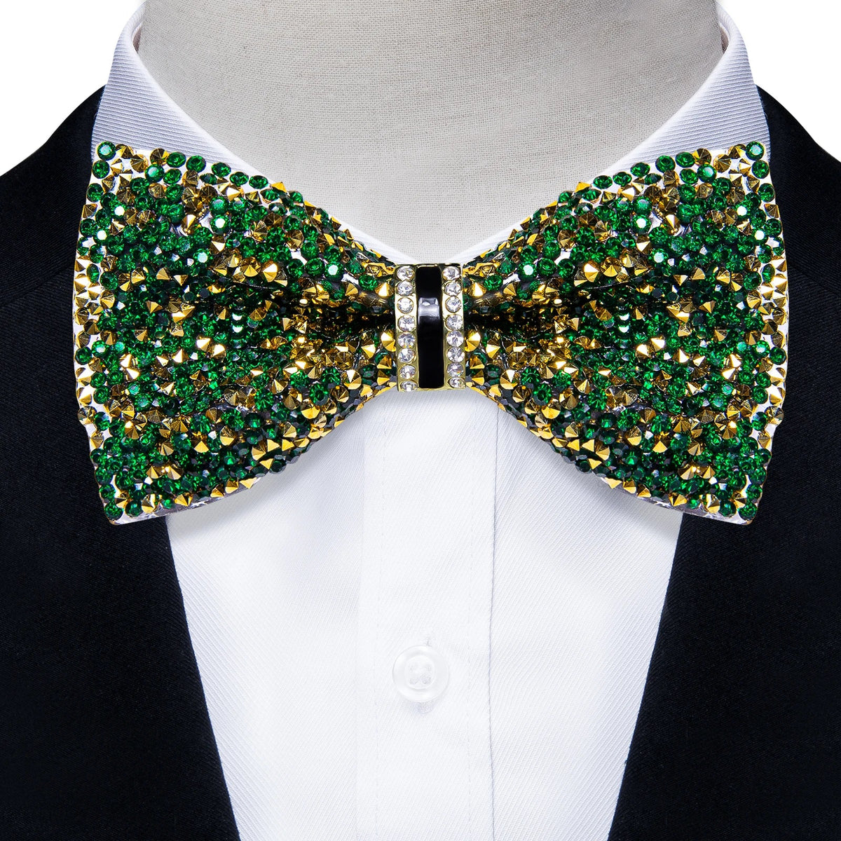 Sparkle Rhinestone Bow Ties for Men Pre-Tied Diamond Sequin Bowtie with Adjustable Length Wedding Party