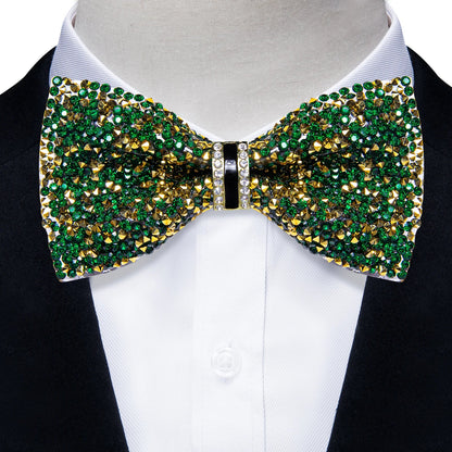 Sparkle Rhinestone Bow Ties for Men Pre-Tied Diamond Sequin Bowtie with Adjustable Length Wedding Party