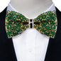 Sparkle Rhinestone Bow Ties for Men Pre-Tied Diamond Sequin Bowtie with Adjustable Length Wedding Party
