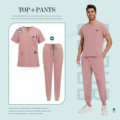 Unisex Multicolor Medical Scrub Sets