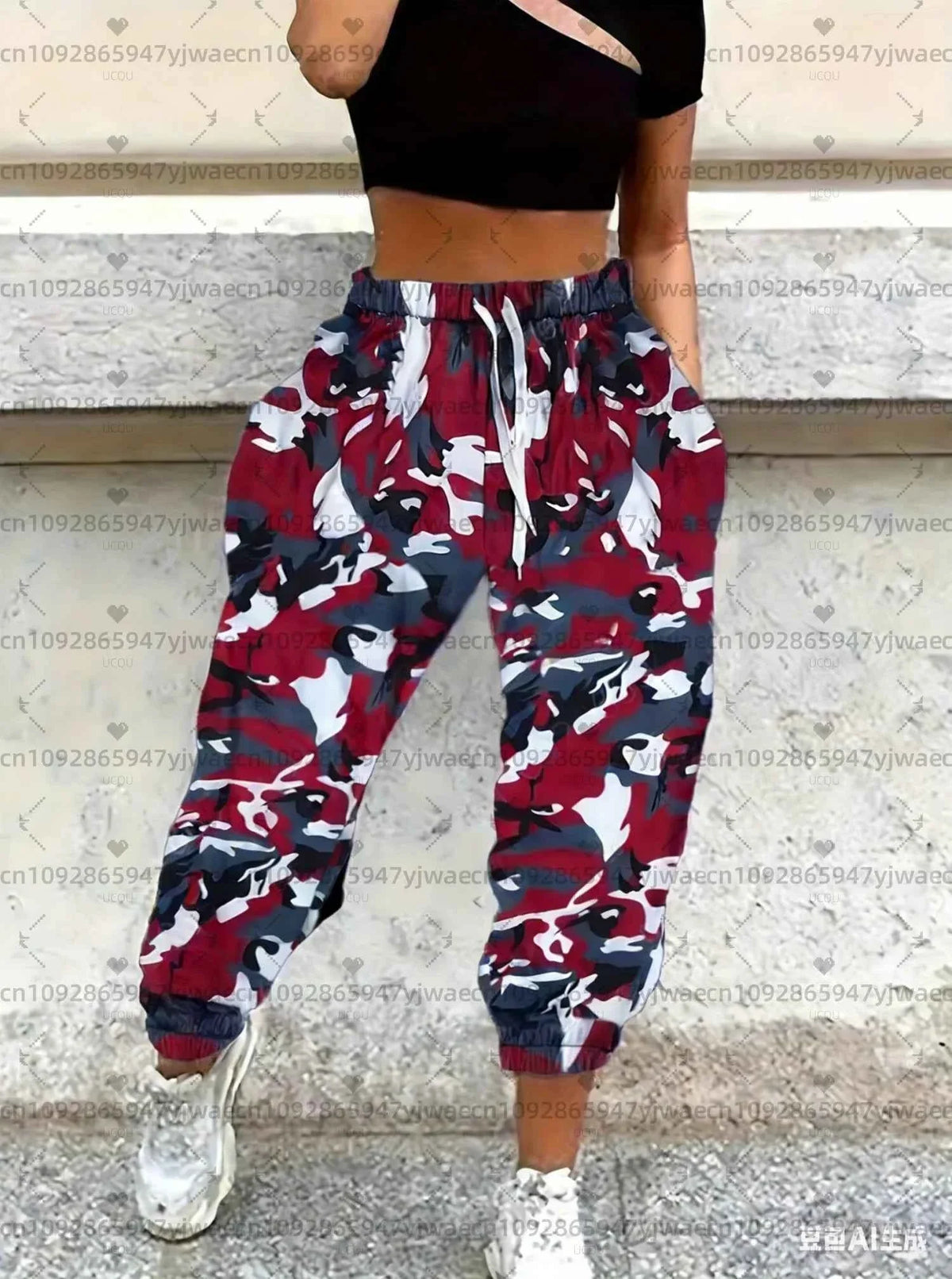 Women's Spring Camo Jogger Pants - 3D Print