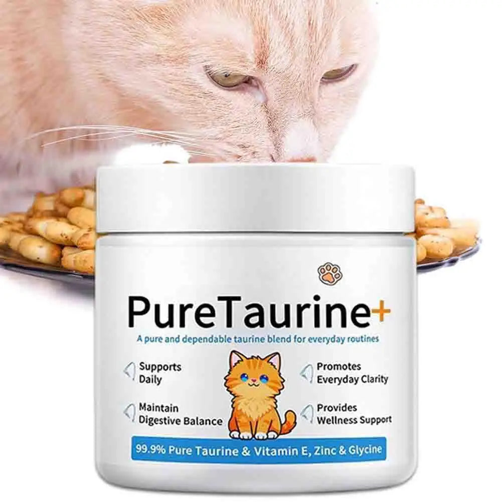 200g Cat Body Health Care Powder 99.9% Pure Taurine VE Zinc Supports Digestion Enhancing Immunity Daily Nutritional Supplements