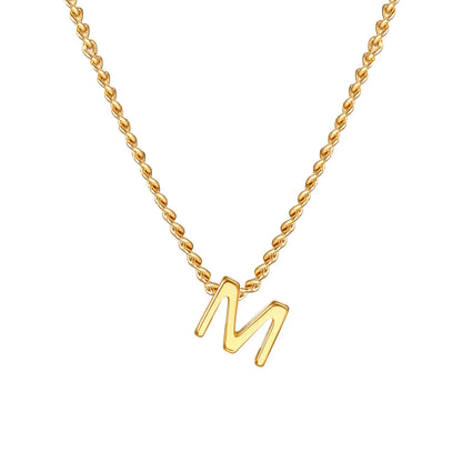 Vnox Chic Tiny A-Z Letters Necklaces for Women Girls, Gold Color Stainless Steel Initial Chokers,Small Pendent Necklaces Jewelry