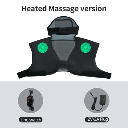 Heated Shawl Vest with Vibration Massager Adjustable Fit for Muscle Pain Relief Shoulder Neck Joint Warmth Recovery