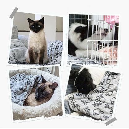 Winter Soft Dog Blanket Washable, Cat Blanket for Indoor Cats Mat Large Medium Small Dog Gifts Puppy Essentials (Grey) Bed