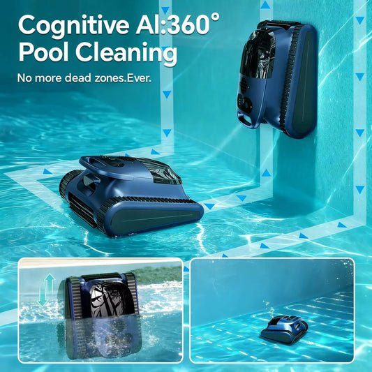Seauto Crab Pro Robotic Pool Vacuum, Wall-Climbing Robot, Suitable for Walls and Floors of 2000 Square Feet