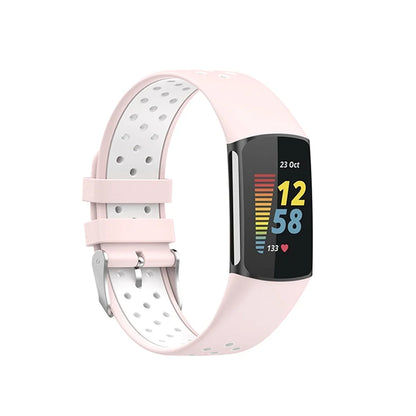 Fitbit Charge 5 & 6 Two-Tone Perforated Silicone Band, Buckle