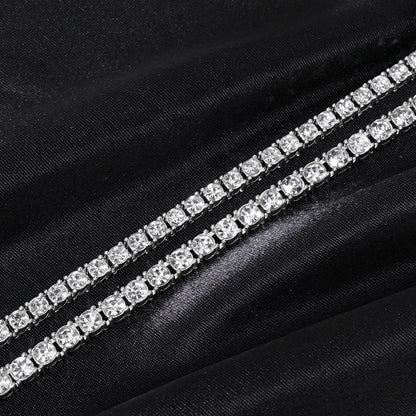 Hip Hop 5MM Tennis Chain Iced Out Bracelet Necklace Men Fashion Silver Color Tennis Jewelry Chains Women 20inch Choker Punk Gift