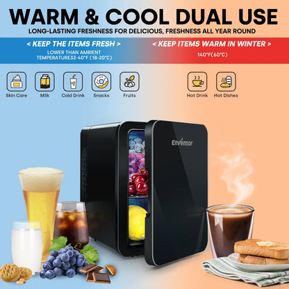 Enventor 4L Mini Refridgerator Portable Car Skincare Fridge Multi-functional Thermoelectric Cooler and Warmer For Summer Camping
