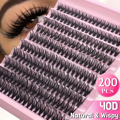 200/720PCS Eyelash Cluster Kit | Soft Fluffy Long-Lasting | Beginner-Friendly Easy Apply | Daily & Party Makeup