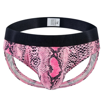 Sexy Leopard Hollow Men's Briefs  Men Underwear Low Waist Gay Jockstrap Panties Bikini Sissy Underpants Male Thong Breathable