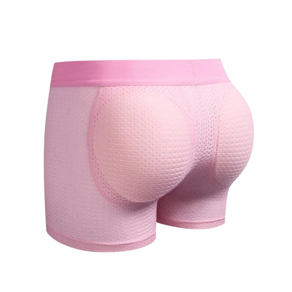 Mesh Mens Padded Underwear Men's Sexy Fashion Ice Silk Mesh Breathable Soft Comfortable Butt Lift Boxer Briefs Underwear