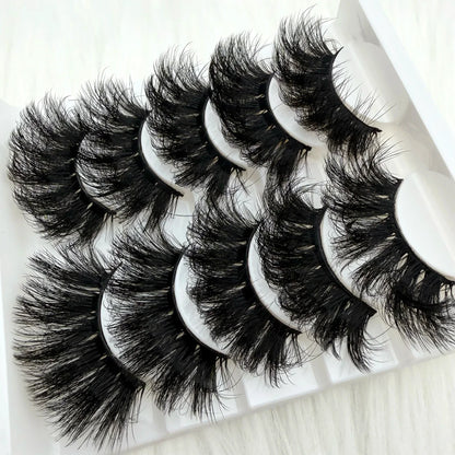 5 Pairs 3D Faux Mink Lashes Dramatic Volume Thick Lashes Fluffy Natural False Eyelashes Thick Dramatic Faux Mink Eyelashes
