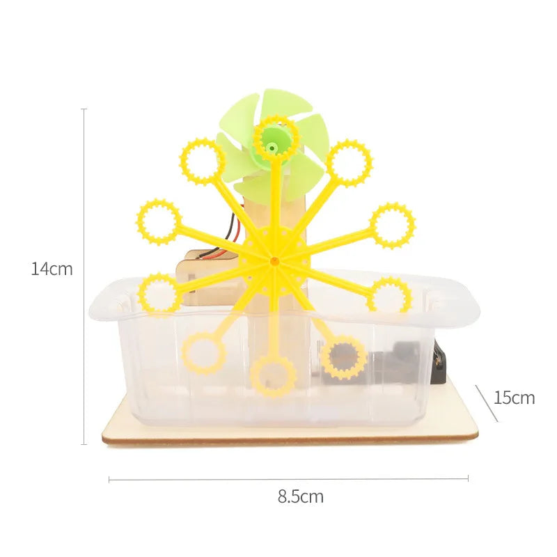 STEM DIY Bubble Machine Kit - Assembling Model for Students, Educational Science Experiment Technology Toy for Children