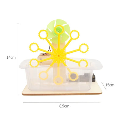 STEM DIY Bubble Machine Kit - Assembling Model for Students, Educational Science Experiment Technology Toy for Children