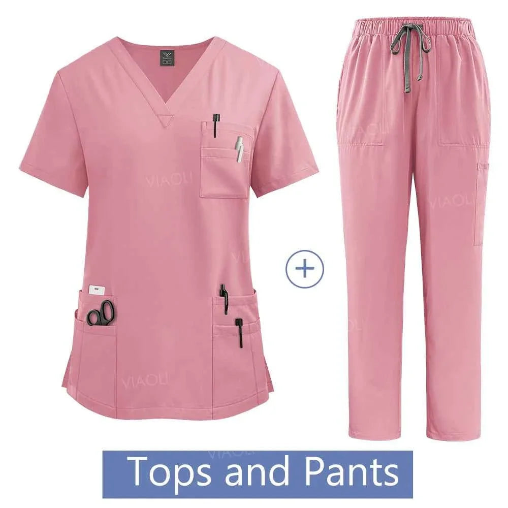 Women's Medical Suit Surgical Gown with Pockets