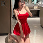 Sexy Women Pleated Micro MINI Dress Bandage Smooth Uniform Slip Mini Dress Night Club Outfits Allure Ruffled Dress Backless