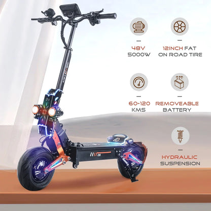 Obarter D5 Electric Scooter - 5000W, 70km/h Max Speed, Removable Battery