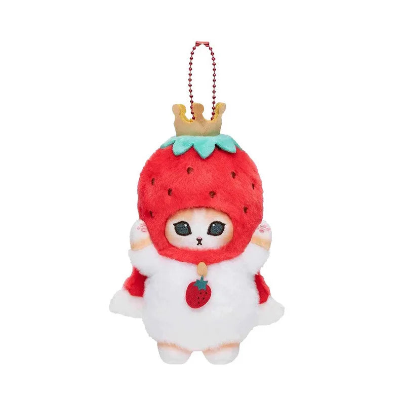 Kawaii Frog & Kitty Plush Keychain