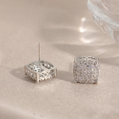 Delicate stud earrings for men and women Square accessories suitable for wedding parties go with everything