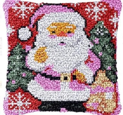 DIY Latch Hook Rug Kits Snowman Santa Claus Hat Embroidery Cushion Pillow Cover
