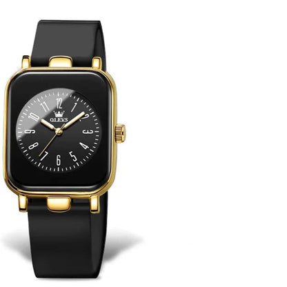 Women's Rectangular Silicone Quartz Watch