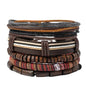 Bohemian Leather Bracelet Men Hand-woven Bracelet Men's Wooden Bead Bracelet Bracelet for Men Charm Bracelet Mens Jewellery