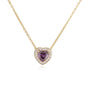 HECHENG Luxury Colored Crystal Heart Pendant Ocean Heart Necklace Brass Golden Plated Material Women's Wedding Necklace