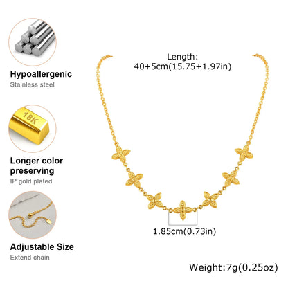 Waterproof Stainless Steel Heart Statement Necklace for Women, Non Tarnish 18k Gold Plated Party Jewelry