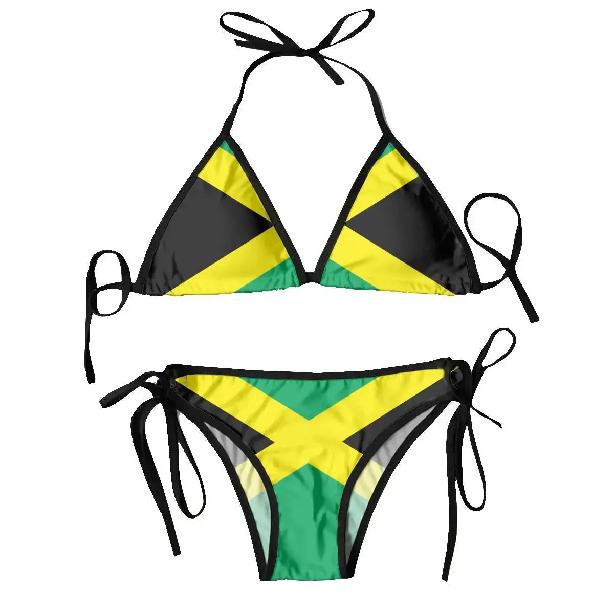 T-Shirts Sexikinis Swim Jamaican Flag Women's Two-Piece Swimsuit - Vacation Ready, Premium Quality