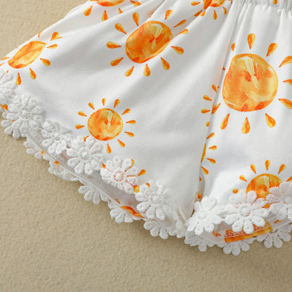 Summer Baby Girls Rompers Toddler Jumpsuits Newborn Girl Sun Printed