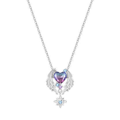 Romantic Pink Crown Heart Pendant Necklace Genuine 925 Sterling Silver Elegant Fine Jewelry for Women Wedding Holiday Presents