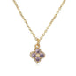 HECHENG, 18K Gold Plated Brass Cubic Zirconia Bijoux Exquisite Flower‑Shaped Women Necklace Dainty Collarbone Chain Jewelry Gift