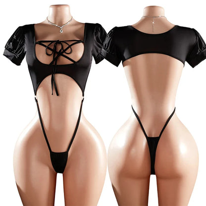 Sexy Lingerie Women Crotchless Hollow Pajamas Erotic Costume Teddy  Backless Office Exotic Outfit Role Play Bondage Underwear