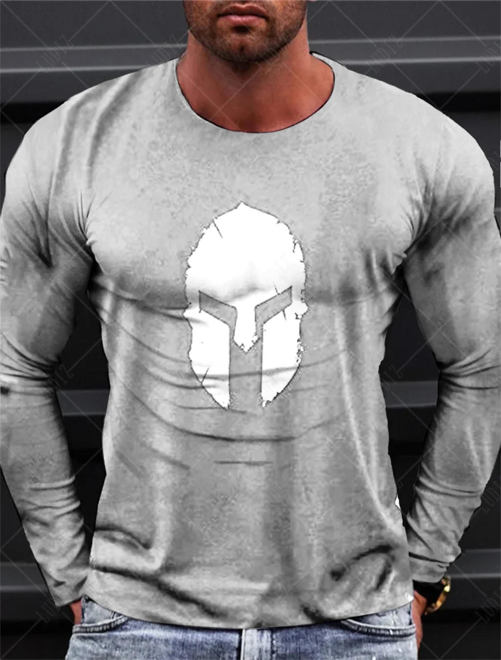 Sparta Vintage Graphic Men's Long Sleeve T-shirt for Men Clothing Casual Tops Tee Fashion 3D Full Printing Tshirt Streetwear