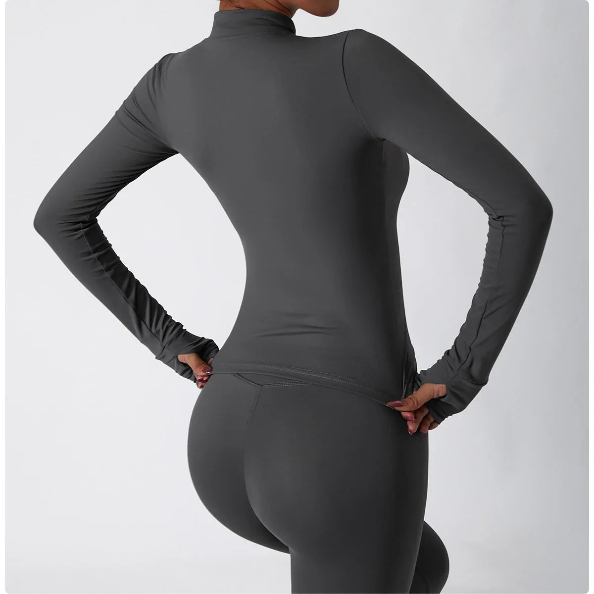 Women Zip Long Sleeve Sports Jacket