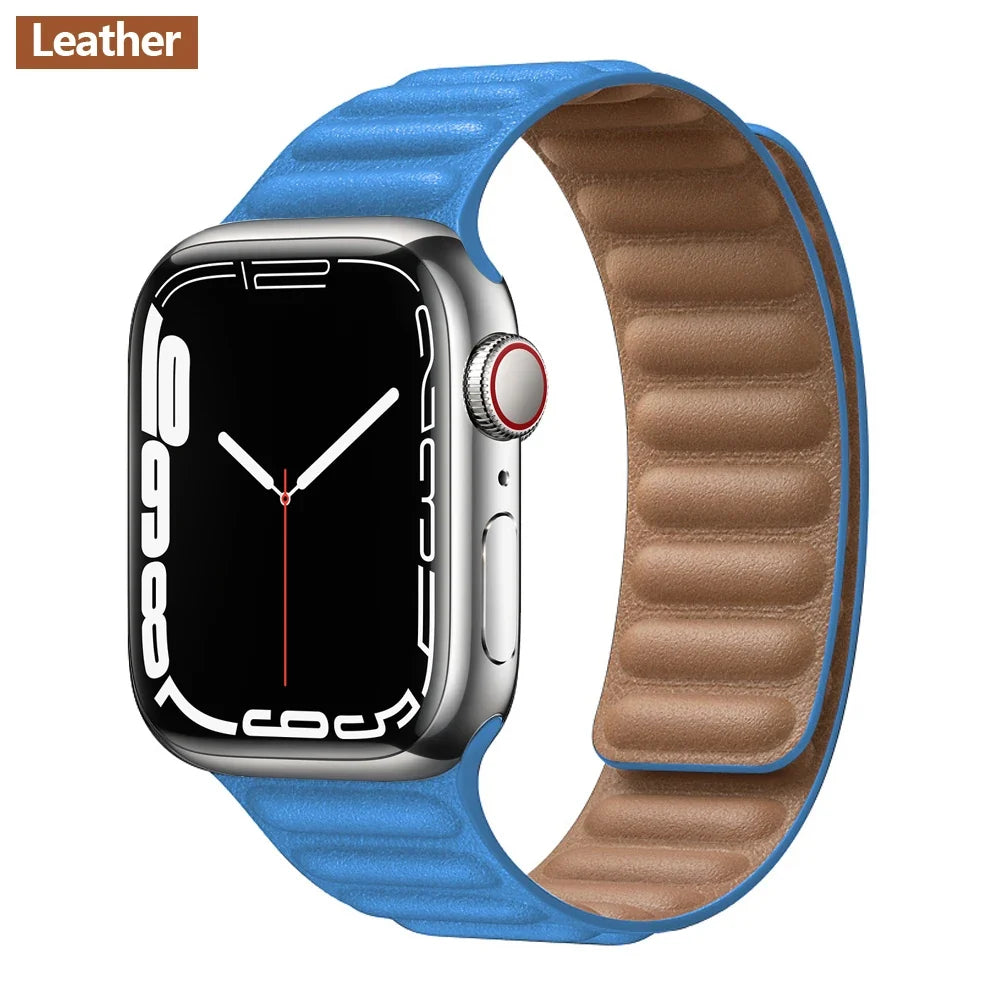Apple Watch Magnetic Link Band, Leather or Silicone