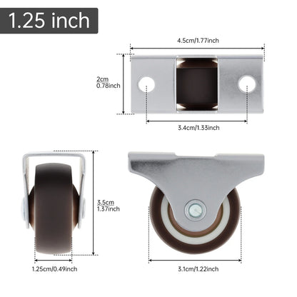 4pcs 1 Inch/1.25 Inch/1.5 Inch/2 Inch Universal Casters Furniture