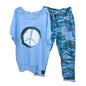 Womens Two Piece Camouflage Set Summer Outfits for Women Cotton Linen Suit 2023 Casual Print Short Sleeve Harajuku