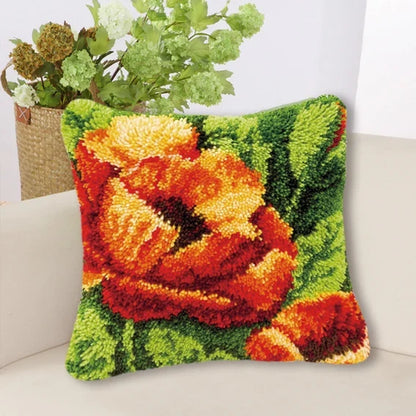 Knot Pillow Package Latch Hook Kit Cushion Pillowcase Kussen Set For Needlework DIY Butterfly Flower Plant Series Latch Hook Kit