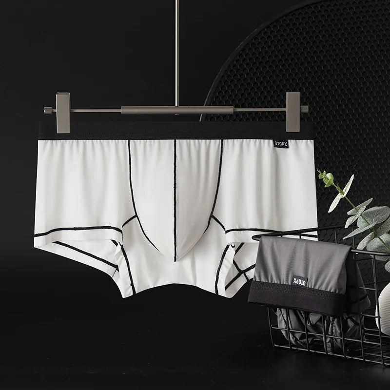 Thin Seamless Man Boxers Ice Silk Men's Panties Quick Dry Boxer Shorts Underwear Male Luxury Sexy U Bulge Pouch Underpants Cueca