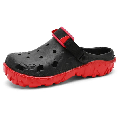 Sandals for Men Black Red Breathable Home Slippers Outdoor Fashion